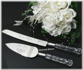 Silver Cake Knife and Server Set by Boda Wedding