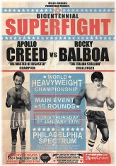 Championship Clash: Commemorative Boxing Poster of Rocky Balboa and Apollo Creed's Epic Battle