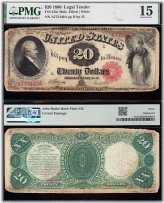 Heritage Collection* Fine 1880 $20 HAMILTON US Legal Tender Note - PMG 15