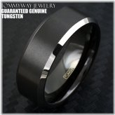 Midnight Silver Edge Tungsten Carbide Band