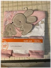Pink Bunny Bath Set