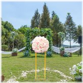 Golden Geometric Vase Stand