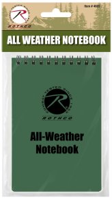 Green All-Weather Notebook by Rothco