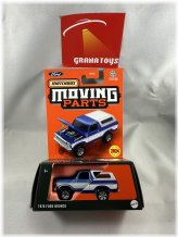 Blue White Matchbox Ford Bronco Moving Parts Case