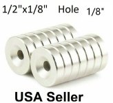 Neodymium Ring Magnets with Countersunk Holes - Pack of 25, 50, or 100