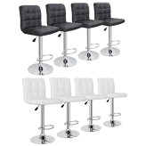 Square Leather Swivel Stool Set