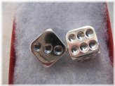 Pure Silver Dice Set with Gold Accents