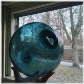 Deep Teal Blue Antique Glass Fishing Net Float