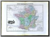 Ancient Gaul and Roman France Map with Lutece Plan and Dolmen & Menhirs Vignette