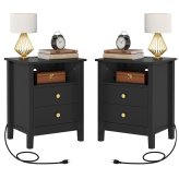 Charging Station Drawer Nightstands