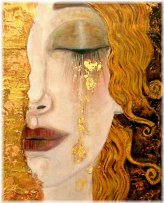 Gilded Grief: A Klimt-Inspired Masterpiece