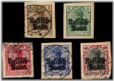 Poland 1915 Germany Occupation Stamps (Sc. #N1-N5) - Used on Paper