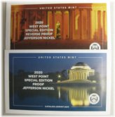 Sealed 2020-W Jefferson Nickel Proof & Reverse Proof Pair