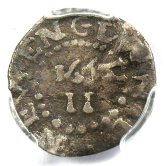 Massachusetts Oak Tree Silver Twopence 2P Coin - PCGS Fine Detail Certified