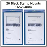 First Day Cover Stamp Mounts - Black, 165/94mm (2 Packs)