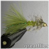 Olive and Grizzly Bead Head Woolly Bugger (12 pack)