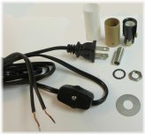 Black Cord Candelabra Lamp Kit with Line Switch