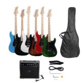 Six-Color Full-Size Electric Guitar Bundle for Beginners