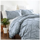 Gray Pintuck Duvet Set