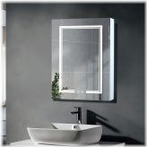 Illuminated Fog-Free Bathroom Wall Cabinet with Touch Control - 20x28in