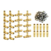 Brass Pex Fitting Set with Clamps - 100 Pieces