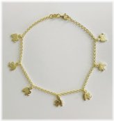 Golden Elephant Charm Anklet