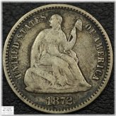 1872 Liberty Silver Half Dime