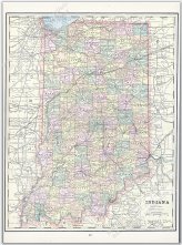 Indiana Antique Map from 1892