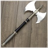 Warrior's Dual-Blade Battle Axe with Display Plaque