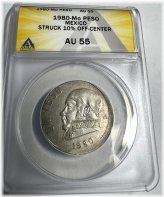 Off-Center 1980 Mexican Peso
