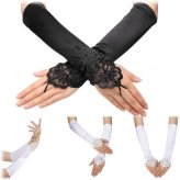 Elegant Vintage Satin Fingerless Gloves