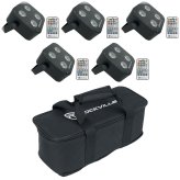 Rockville Mini LED Wash Light Kit with Remotes and Bag