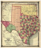 Texas County and Indian Territory Map - 1875 Edition