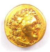 Gold Tetarte Triobol Coin of Ptolemy I - 323-282 BC