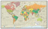 Tan Ocean World Map Art Print - Smithsonian Journeys Collection