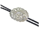 Floral Engraved Bolo Tie