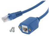 Blue Panel Mount Ethernet Extension Cable