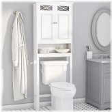 White 68" Tall Bathroom Storage Cabinet