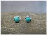 Turquoise Dot Sterling Silver Earrings