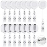 White Badge Reel Bulk Pack with Belt Clip