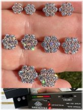 Rose Gold Moissanite Cluster Stud Earrings