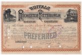 Buffalo Rochester & Pittsburgh Railway Company Stock Certificate - 1892