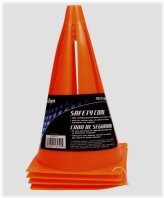 Field Marking Cones - Set of 4, 9" Height, Orange PVC Material by MacGregor