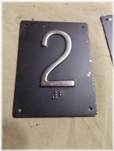 Braille-Embossed Metal Room Number Plaque