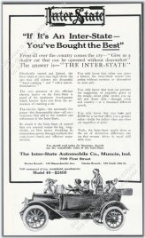 Vintage Inter-State Automobile Ad from Muncie, Indiana