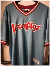 Iron Pigs Majestic Cool Base Jersey by Lehigh Valley L - Brand New