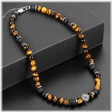 Tiger's Eye Lava Bead Choker