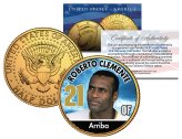 Clemente Commemorative Gold-Plated JFK Half Dollar Coin