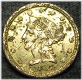 1857-O Liberty Head Gold Quarter Eagle with Nice Details