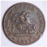 Upper Canada Bank Token 1857 Half Penny